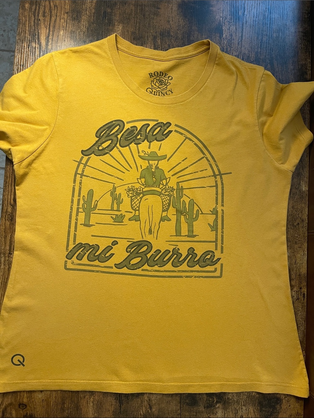 Rodeo Quincy "Besa mi Burro" Graphic Tee - Mustard